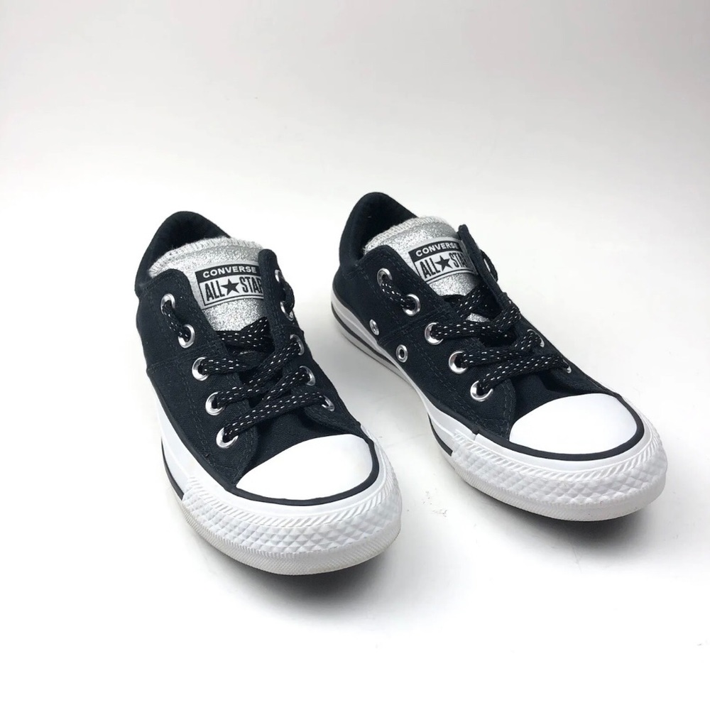 Converse All Star Black and Silver Madison Low Top Lace-Up Sneakers Women’s Sz 5